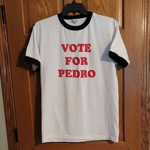 Vote for Pedro Alstyle White T-Shirt with Black Trim